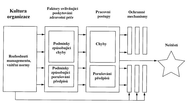 Schéma č. 1 Etiologie vzniku neštěstí ve zdravotnickém zařízení