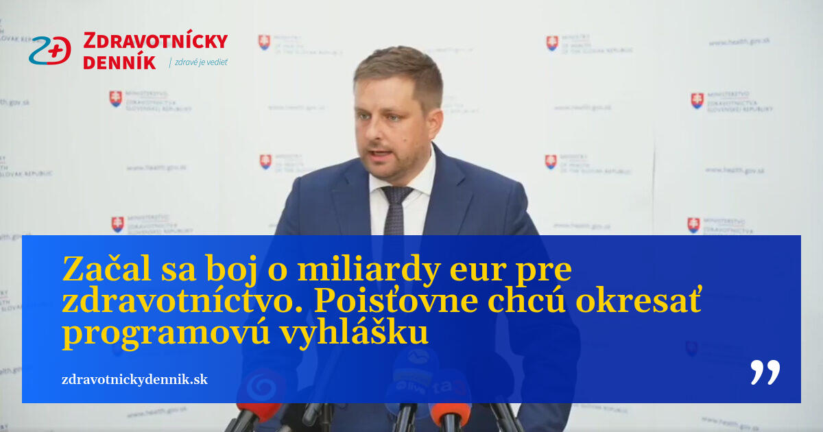 Začal sa boj o miliardy eur pre zdravotníctvo. Poisťovne chcú okresať ...